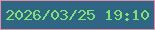 文字の大きさ：1、枠の色：de8faa、背景の色：2e6683、文字の色：7fe278 無料ブログパーツのブログ時計