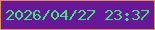 文字の大きさ：2、枠の色：de9154、背景の色：69179a、文字の色：36ec6f 無料ブログパーツのブログ時計