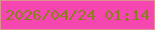 文字の大きさ：1、枠の色：de928d、背景の色：f647b0、文字の色：8c7c20 無料ブログパーツのブログ時計