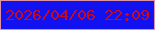 文字の大きさ：5、枠の色：de93a5、背景の色：1112ef、文字の色：c60a22 無料ブログパーツのブログ時計