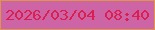 文字の大きさ：4、枠の色：de954a、背景の色：cd64a6、文字の色：d82150 無料ブログパーツのブログ時計