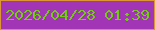 文字の大きさ：4、枠の色：de9635、背景の色：a235b5、文字の色：71cb14 無料ブログパーツのブログ時計