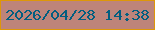 文字の大きさ：1、枠の色：de9709、背景の色：be847a、文字の色：025e80 無料ブログパーツのブログ時計