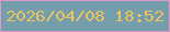 文字の大きさ：5、枠の色：de97c8、背景の色：749eab、文字の色：ebc35e 無料ブログパーツのブログ時計