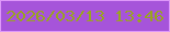 文字の大きさ：1、枠の色：de98f9、背景の色：a654da、文字の色：99a41f 無料ブログパーツのブログ時計