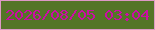 文字の大きさ：5、枠の色：de99c5、背景の色：547527、文字の色：cc0da5 無料ブログパーツのブログ時計