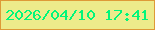 文字の大きさ：5、枠の色：de9a38、背景の色：edeb8b、文字の色：01f67b 無料ブログパーツのブログ時計
