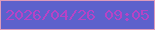 文字の大きさ：3、枠の色：de9bbb、背景の色：5d61cc、文字の色：b743c6 無料ブログパーツのブログ時計