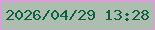 文字の大きさ：1、枠の色：de9cdc、背景の色：adbeb1、文字の色：0e6041 無料ブログパーツのブログ時計