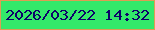 文字の大きさ：5、枠の色：de9d53、背景の色：33e96a、文字の色：0d0369 無料ブログパーツのブログ時計