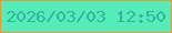 文字の大きさ：1、枠の色：de9e37、背景の色：54ecb8、文字の色：36b398 無料ブログパーツのブログ時計