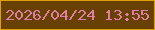 文字の大きさ：2、枠の色：de9f0e、背景の色：674002、文字の色：db7fa4 無料ブログパーツのブログ時計