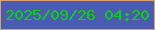 文字の大きさ：2、枠の色：dea072、背景の色：4b5bae、文字の色：09d21a 無料ブログパーツのブログ時計