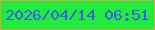 文字の大きさ：2、枠の色：dea146、背景の色：1fec3c、文字の色：405be8 無料ブログパーツのブログ時計