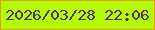 文字の大きさ：2、枠の色：dea301、背景の色：b5fa08、文字の色：503456 無料ブログパーツのブログ時計