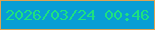 文字の大きさ：4、枠の色：dea353、背景の色：089ed4、文字の色：1de180 無料ブログパーツのブログ時計