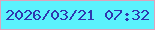 文字の大きさ：4、枠の色：dea3bb、背景の色：5bf2fd、文字の色：2f38b0 無料ブログパーツのブログ時計