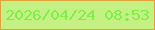 文字の大きさ：5、枠の色：dea43b、背景の色：c4f084、文字の色：80ee4a 無料ブログパーツのブログ時計