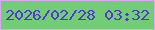 文字の大きさ：2、枠の色：dea6fa、背景の色：73cd76、文字の色：5436d9 無料ブログパーツのブログ時計