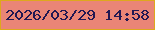 文字の大きさ：3、枠の色：dea81d、背景の色：ea8576、文字の色：211852 無料ブログパーツのブログ時計