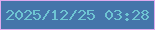 文字の大きさ：2、枠の色：deaaee、背景の色：4575aa、文字の色：6ec4d3 無料ブログパーツのブログ時計