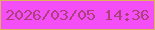 文字の大きさ：3、枠の色：deb158、背景の色：f44ff7、文字の色：ab407a 無料ブログパーツのブログ時計