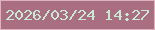 文字の大きさ：5、枠の色：deb2bf、背景の色：a96e81、文字の色：c9e9d4 無料ブログパーツのブログ時計