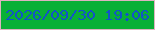 文字の大きさ：5、枠の色：deb3c0、背景の色：09b036、文字の色：1253c8 無料ブログパーツのブログ時計