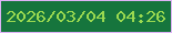 文字の大きさ：2、枠の色：deb3f6、背景の色：16753d、文字の色：9ad950 無料ブログパーツのブログ時計