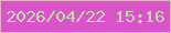 文字の大きさ：2、枠の色：deb5b9、背景の色：dc52ca、文字の色：bcdda3 無料ブログパーツのブログ時計