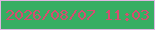 文字の大きさ：4、枠の色：deb7e3、背景の色：36ae63、文字の色：d64d70 無料ブログパーツのブログ時計