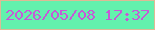 文字の大きさ：5、枠の色：deba95、背景の色：63f1ad、文字の色：c659d7 無料ブログパーツのブログ時計