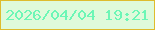 文字の大きさ：5、枠の色：debc2d、背景の色：dffada、文字の色：6df6b6 無料ブログパーツのブログ時計