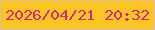 文字の大きさ：3、枠の色：debe94、背景の色：fbc625、文字の色：d22c74 無料ブログパーツのブログ時計