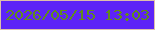 文字の大きさ：3、枠の色：debeab、背景の色：5d23f7、文字の色：608b1b 無料ブログパーツのブログ時計