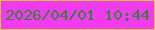 文字の大きさ：5、枠の色：dec235、背景の色：f13bef、文字の色：397f37 無料ブログパーツのブログ時計