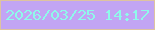 文字の大きさ：1、枠の色：dec3a0、背景の色：c2a5f4、文字の色：8ff9ea 無料ブログパーツのブログ時計
