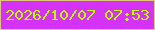 文字の大きさ：2、枠の色：dec877、背景の色：d532f7、文字の色：bff800 無料ブログパーツのブログ時計