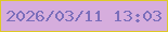 文字の大きさ：3、枠の色：dec926、背景の色：d6addd、文字の色：7c6ebb 無料ブログパーツのブログ時計