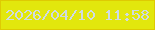 文字の大きさ：3、枠の色：deca03、背景の色：e2e70d、文字の色：cfdbe4 無料ブログパーツのブログ時計