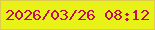文字の大きさ：1、枠の色：deca51、背景の色：e9f218、文字の色：c20f52 無料ブログパーツのブログ時計