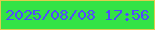文字の大きさ：4、枠の色：decd4e、背景の色：33e346、文字の色：514afd 無料ブログパーツのブログ時計