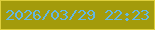 文字の大きさ：3、枠の色：decf3c、背景の色：a39b0b、文字の色：63b7e1 無料ブログパーツのブログ時計