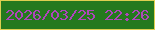 文字の大きさ：5、枠の色：decf50、背景の色：24791e、文字の色：af45bc 無料ブログパーツのブログ時計