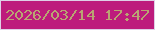 文字の大きさ：2、枠の色：decfe6、背景の色：bd1b7c、文字の色：b9a572 無料ブログパーツのブログ時計