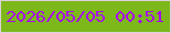 文字の大きさ：2、枠の色：ded0de、背景の色：7db81a、文字の色：a809f6 無料ブログパーツのブログ時計