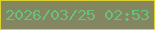 文字の大きさ：2、枠の色：ded22f、背景の色：848661、文字の色：68c378 無料ブログパーツのブログ時計