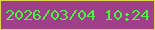 文字の大きさ：1、枠の色：ded44e、背景の色：9f3e89、文字の色：4cf040 無料ブログパーツのブログ時計