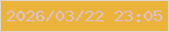 文字の大きさ：5、枠の色：ded4ca、背景の色：eab43a、文字の色：debecf 無料ブログパーツのブログ時計