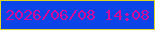 文字の大きさ：1、枠の色：ded526、背景の色：0b44e7、文字の色：d40a9f 無料ブログパーツのブログ時計